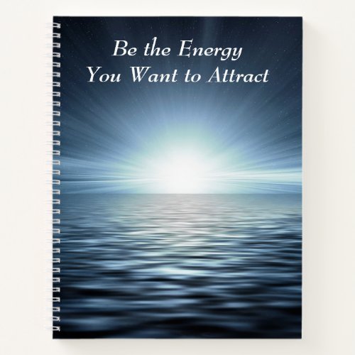 Elegant Ocean Sunrise Inspirational Quote Writing Notebook