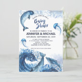 Elegant Ocean Watercolor Baby Shower Invitation (Standing Front)