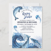 Elegant Ocean Watercolor Baby Shower Invitation (Front)