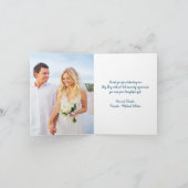 Elegant Ocean Wave Beach Wedding Photo Thank You Card (Inside)