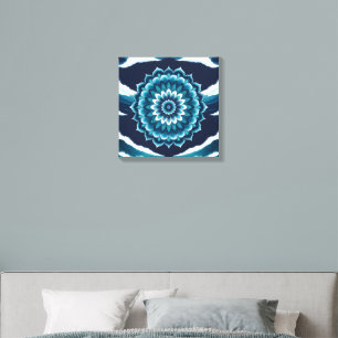 Elegant Ocean Wave Mandala Canvas Wall Art Photo Tile