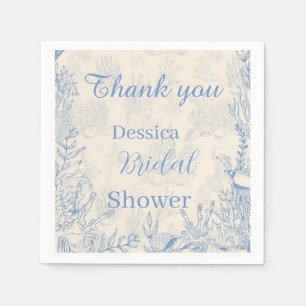 Elegant oceane blue toile Favor Bags Napkins