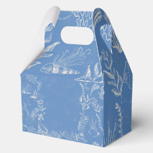 Elegant oceane blue toile favor boxes
