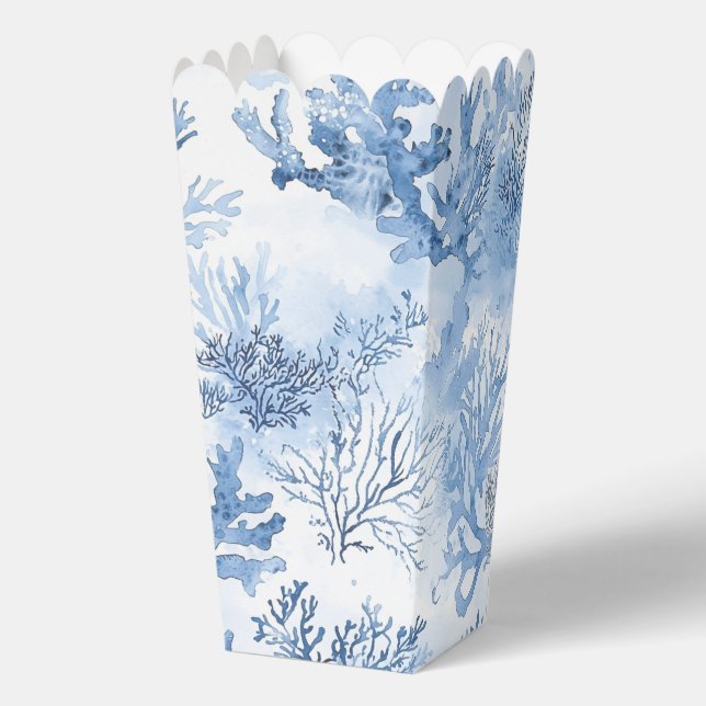 Elegant oceane blue toile favor boxes (Back)