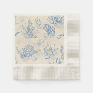 Elegant oceane blue toile napkins
