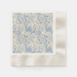 Elegant oceane blue toile napkins
