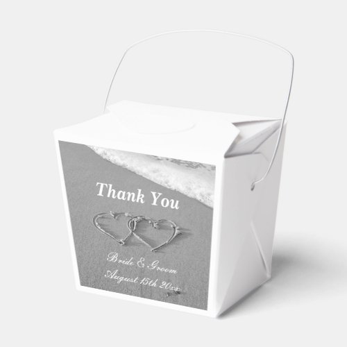 Elegant oceanfront beach wedding personalized favor boxes