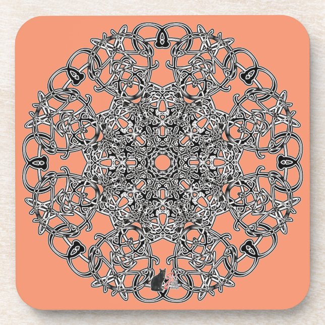 Elegant Octa Glyph Dusk Coaster (Front)