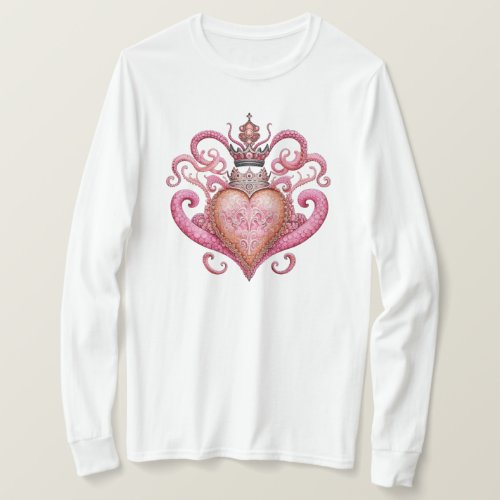 Elegant Octopus royal fantasy heart  T_Shirt