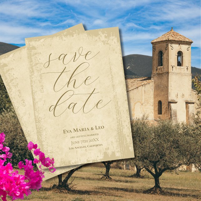 Elegant Off-White Grunge Edge Save the Date (Creator Uploaded)