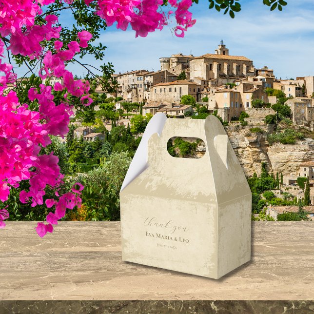 Elegant Off-White Grunge Thank You Large Favor Boxes (Creator Uploaded)