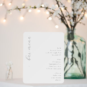 Elegant Off-White Minimalist Bar Menu Foam Board