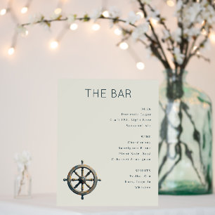 Elegant Off-White Nautical Menu Foam Board