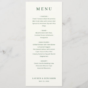 Elegant Off-White Serif Wedding Menu