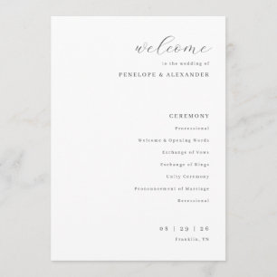 Elegant Off-White Wedding Ceremony Program