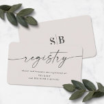 Elegant Off-white Wedding Shower Gift Registry Enclosure Card at Zazzle