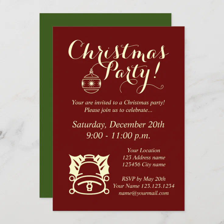 Elegant office Christmas party invitation template | Zazzle