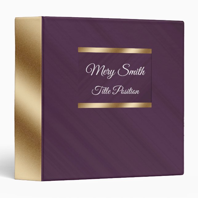 Elegant Office Purple 3 Ring Binder (Front/Spine)