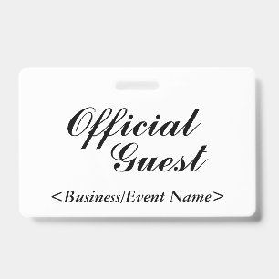 Elegant "Official Guest" Badge