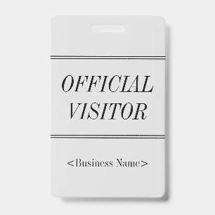 Elegant "OFFICIAL VISITOR" Badge