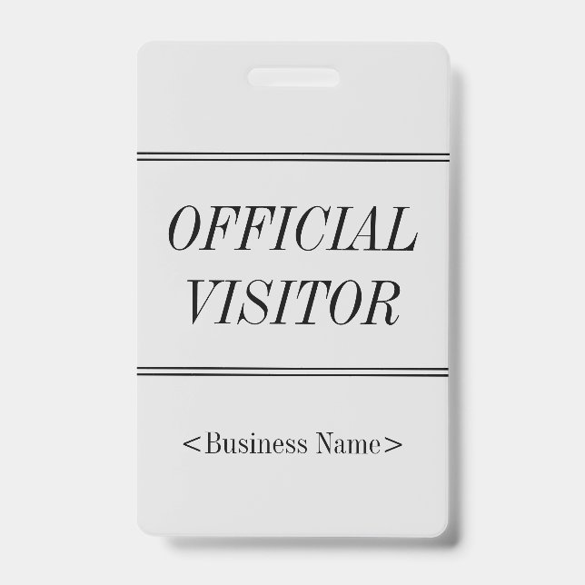 Elegant "OFFICIAL VISITOR" Badge (Front)