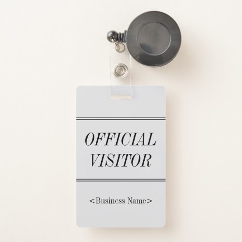 Elegant OFFICIAL VISITOR Badge