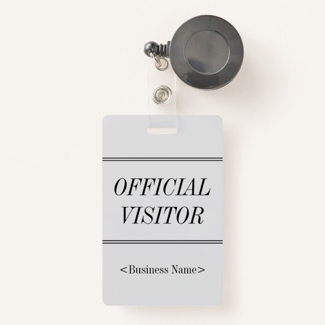 Elegant "OFFICIAL VISITOR" Badge (Front with Retractable)