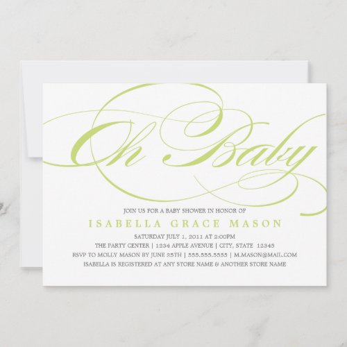 Elegant Oh Baby | Baby Shower Invitation