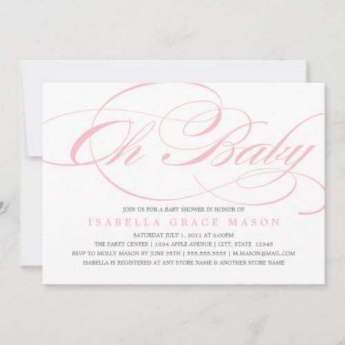 Elegant Oh Baby | Baby Shower Invitation