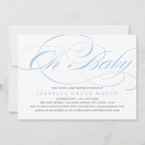 Elegant Oh Baby | Baby Shower Invitation