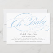 Elegant Oh Baby In Blue | Baby Shower Invitation (Front)