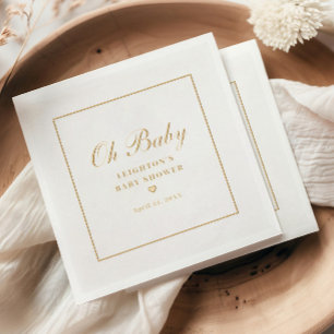 Elegant Oh Baby Script Calligraphy Baby Shower Foil Napkins