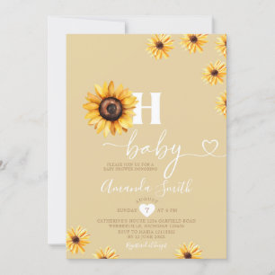 Elegant Oh Baby Sunflowers Baby Shower Party Invitation