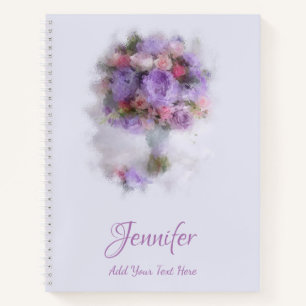 Elegant Oil Colors Flowers Roses Modern Template Notebook