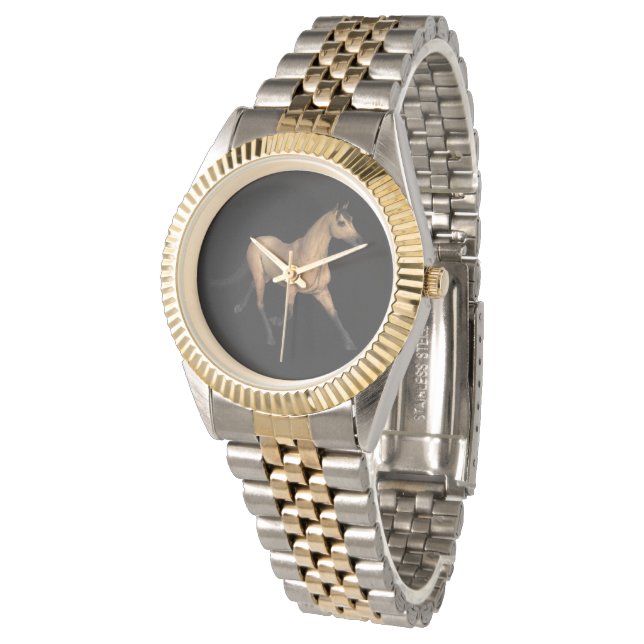 Elegant oil painting horse watch (Angled)