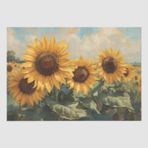 Elegant Oil Painting Vintage Sunflower             Tissue Paper