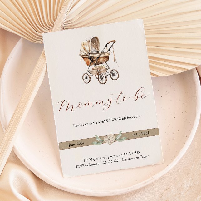 Elegant Old Baby Carriage Gender Neutral Invitation (Elegant Old Baby Carriage Gender Neutral Invitation
)