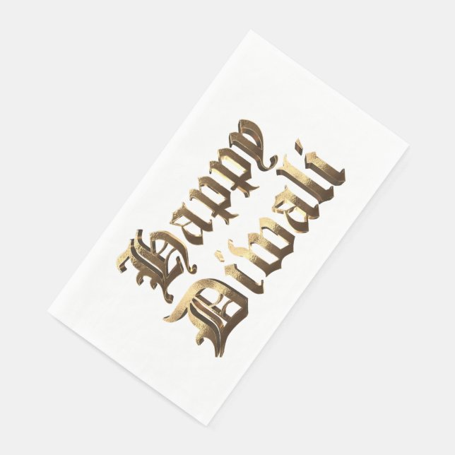 Elegant Old English Lettering Happy Diwali Paper Guest Towels (Corner)