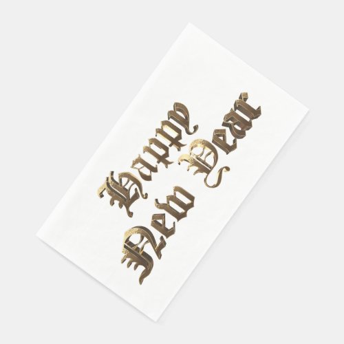 Elegant Old English Lettering Happy New Year Paper Guest Towels