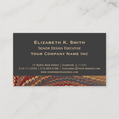 Elegant Old Fashioned Antique Marbled Corporate Business Card