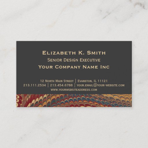 Customizable Elegant Old Fashioned Antique Marbled Corporate Business Card