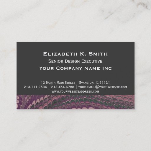 Customizable Elegant Old Fashioned Antique Purple Marbled Business Card
