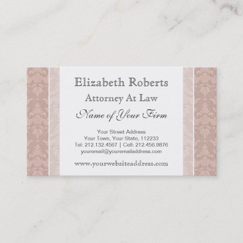 Elegant Old Fashioned Vintage Taupe Damask Business Card Templates