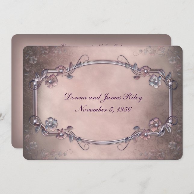 Elegant Old-Fashioned Vow Renewal Invitation (Front/Back)
