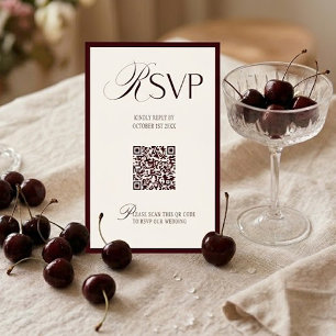 Elegant Old Money Burgundy Ivory RSVP Card