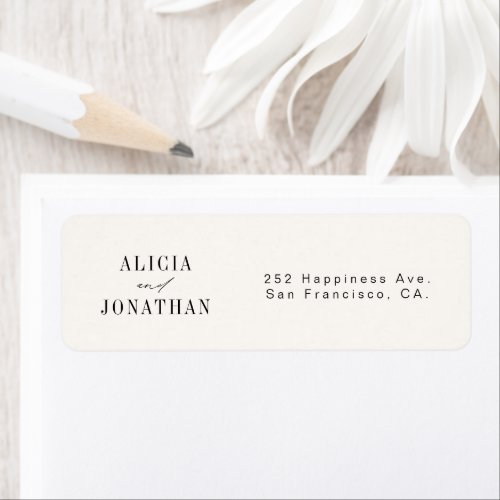 Elegant old money ivory wedding return address label