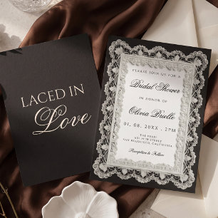 Elegant Old Money Laced In Love Bridal Shower Invitation