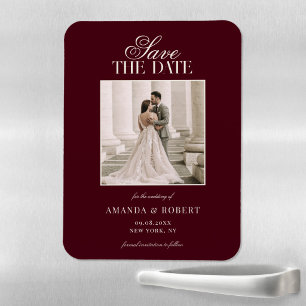 Elegant Old Money Photo Wedding Save the Date Magnet
