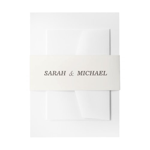 Elegant Old Money Wedding Invitation Belly Band
