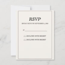 Elegant Old Money Wedding RSVP Response Card